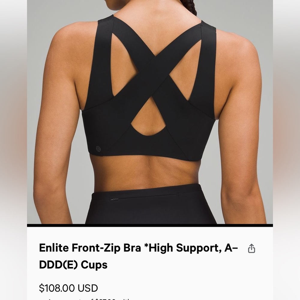 Lululemon Enlite Front-Zip Bra
